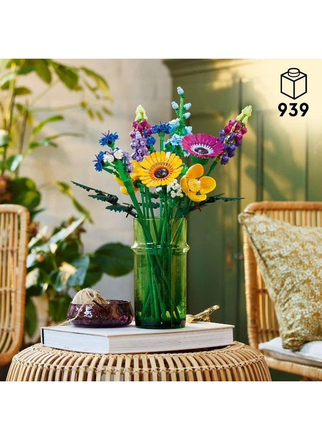 ليغو ليغو أيكونز باقة الزهور البرّية، مجموعة بناء ديكور للبالغين، هدية عيد الحب (٩٣٩ قطعة) 10313